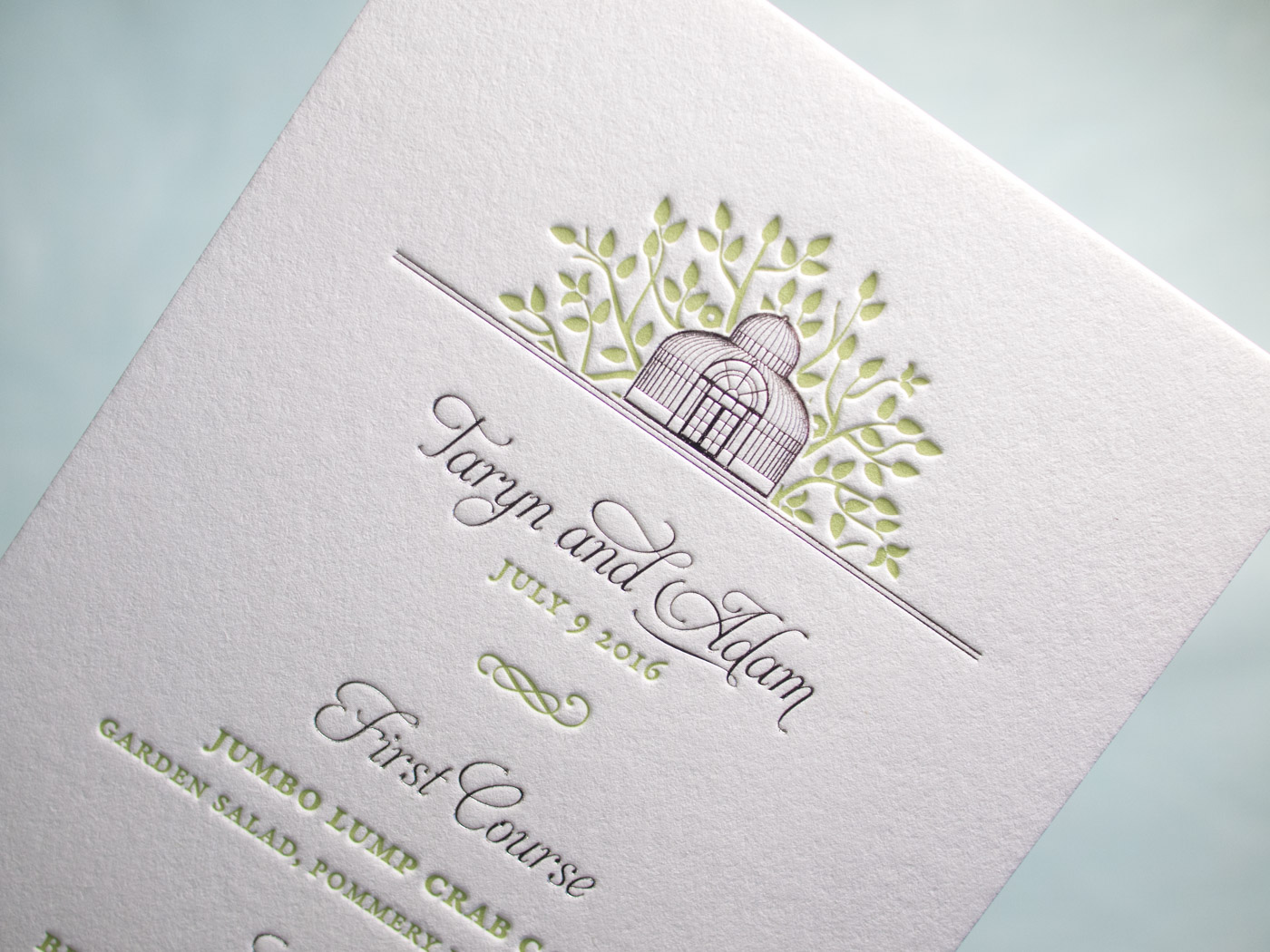 Letterpress Menu