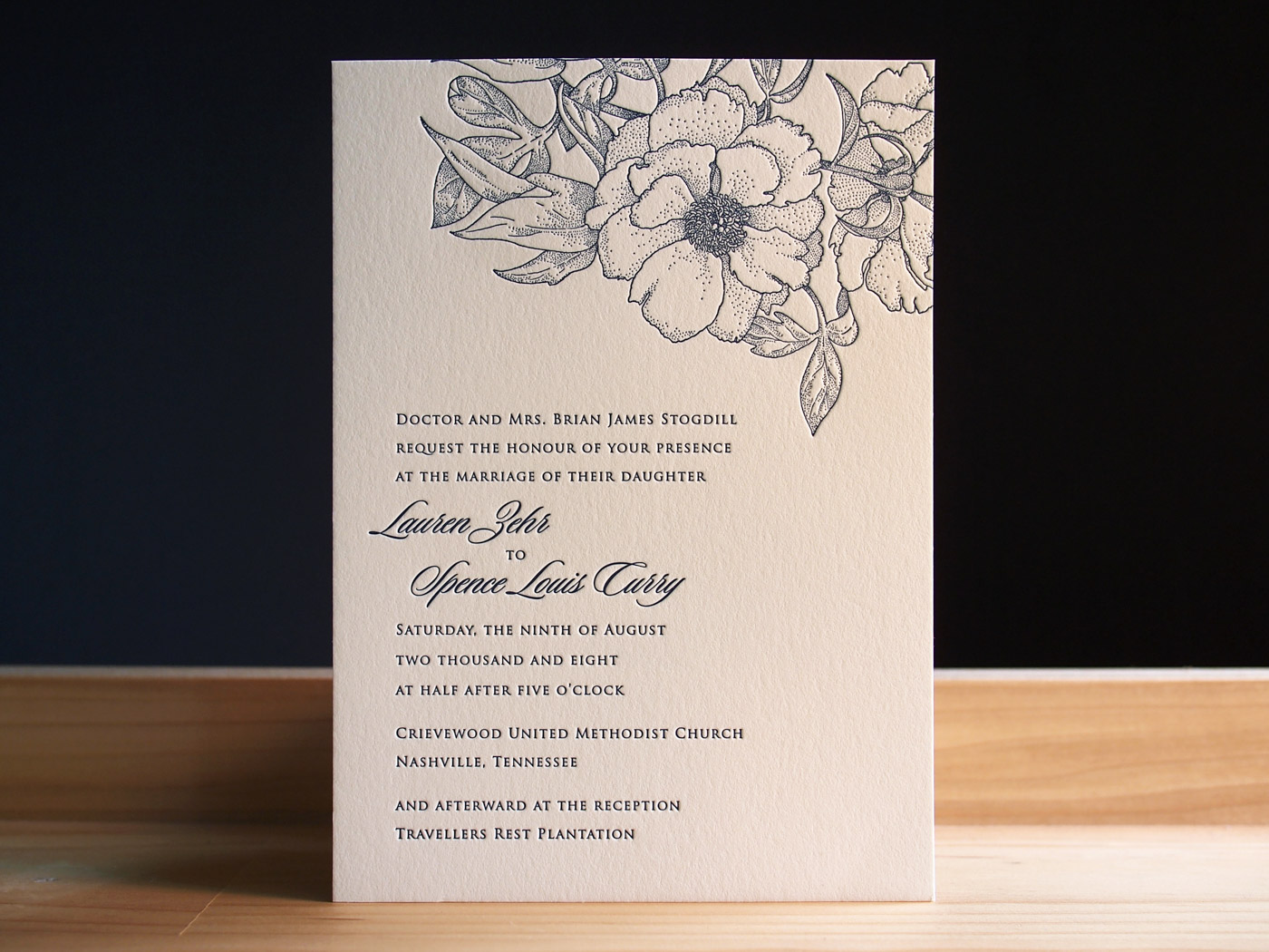 Blossom invitation from Parklife Press