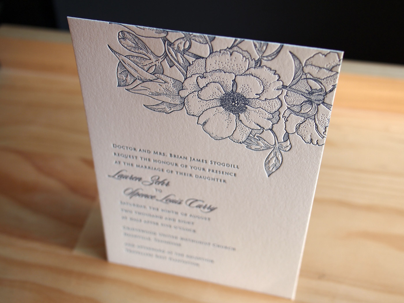 Blossom invitation from Parklife Press