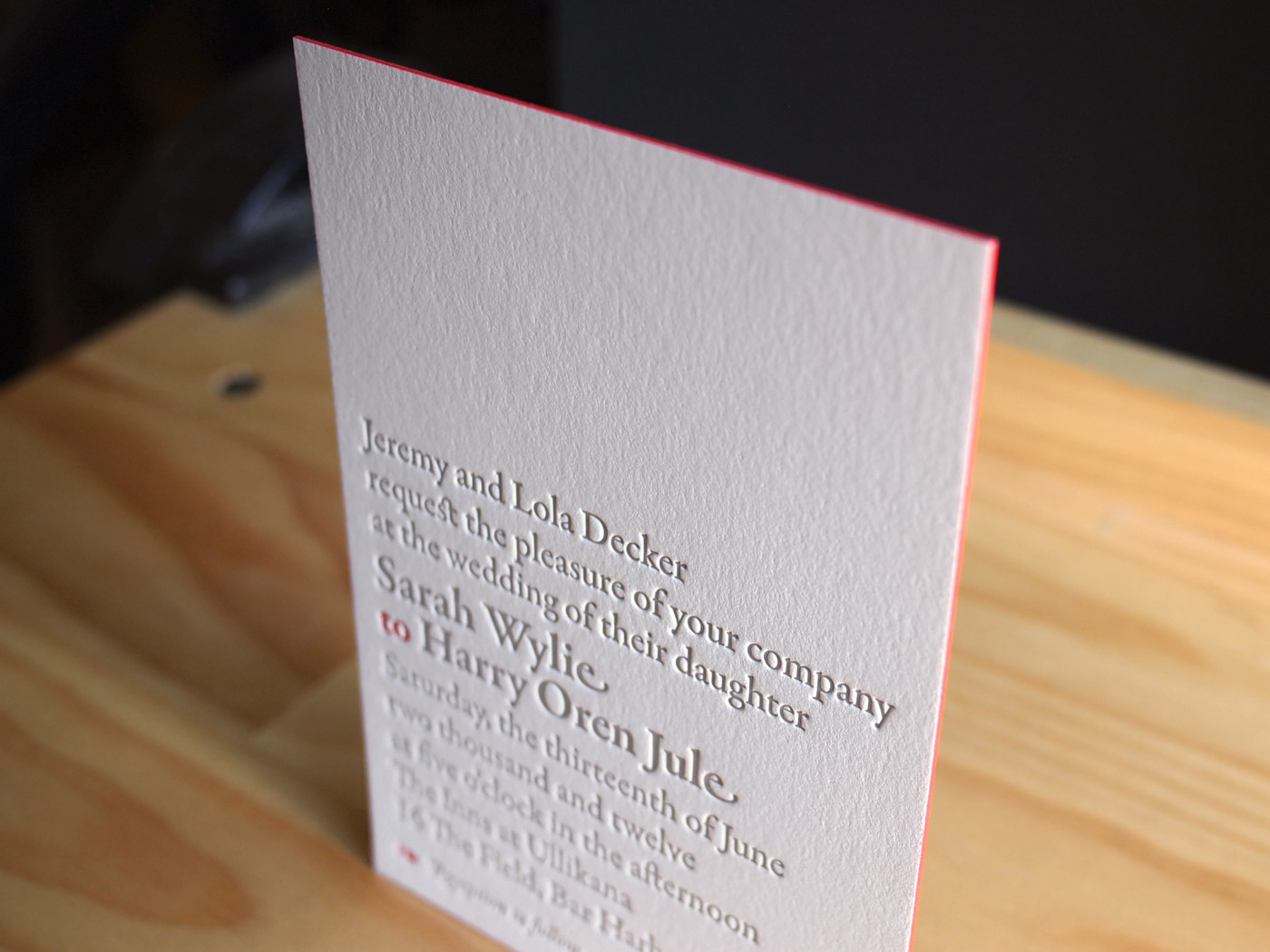 Bookplate invitation from Parklife Press