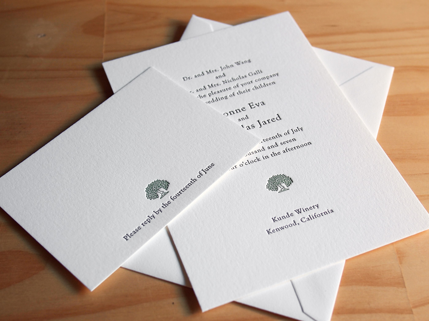 Californian invitation from Parklife Press