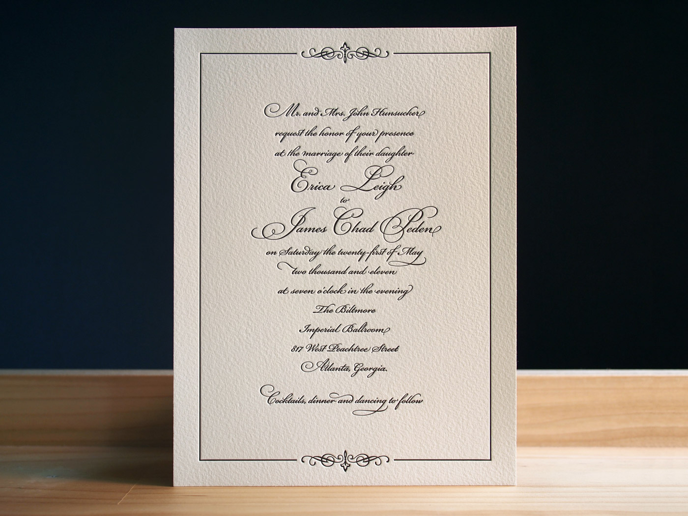 Classic invitation from Parklife Press