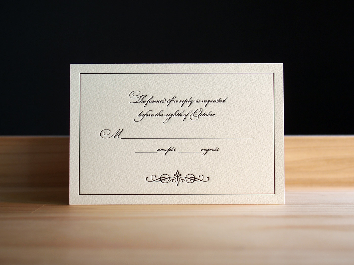 Classic invitation from Parklife Press