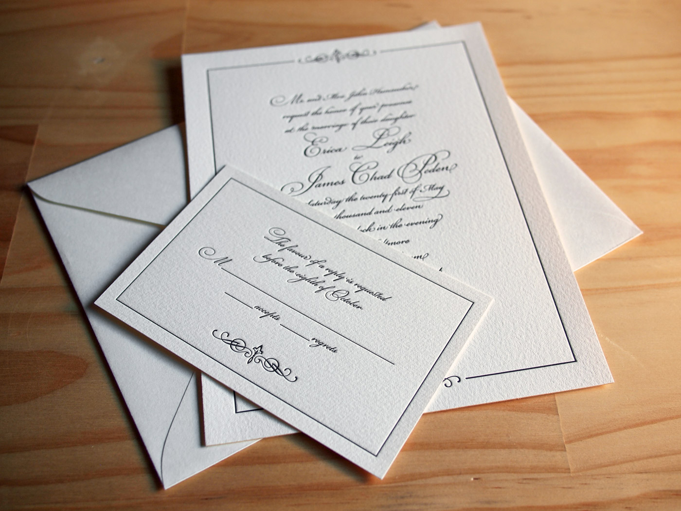 Classic invitation from Parklife Press