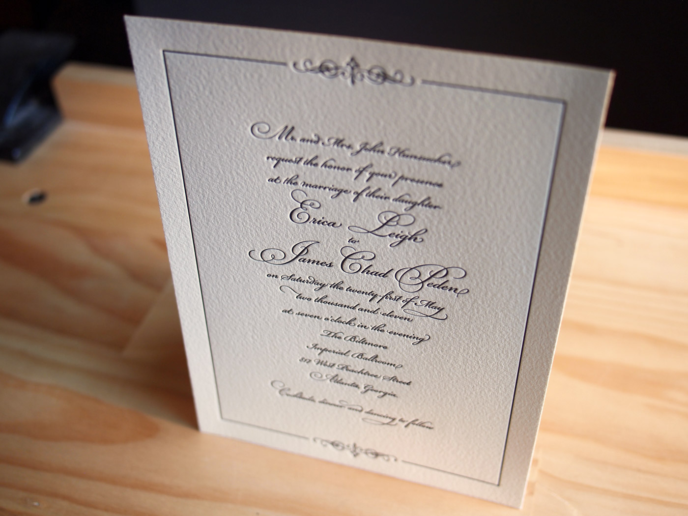 Classic invitation from Parklife Press