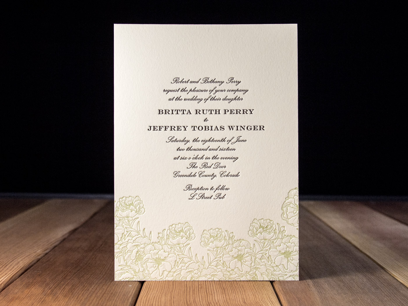 Fiore invitation from Parklife Press