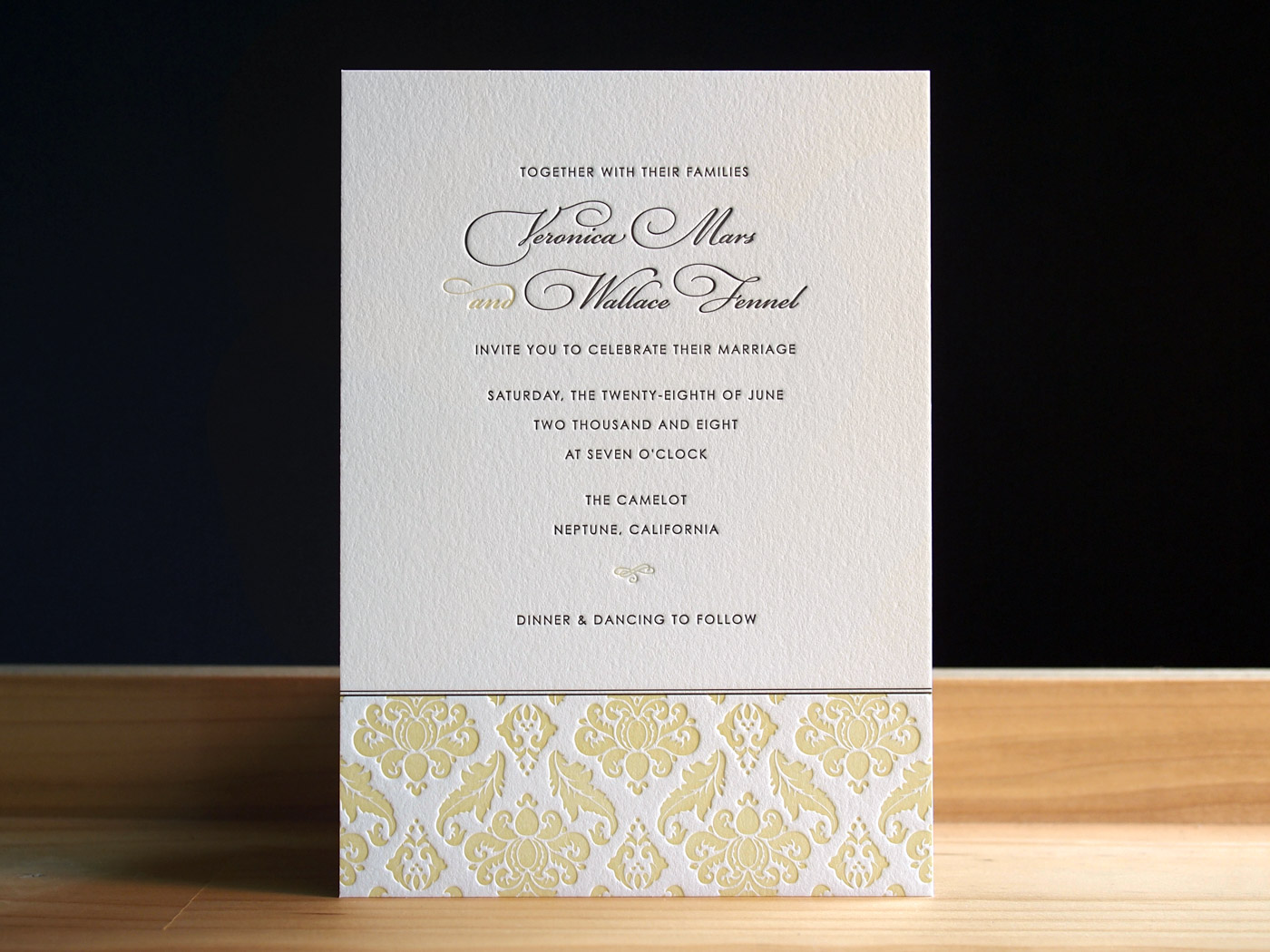 Flocked invitation from Parklife Press