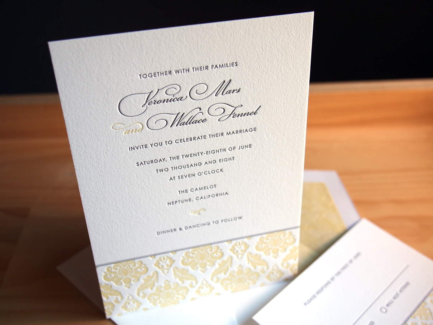 Flocked invitation from Parklife Press