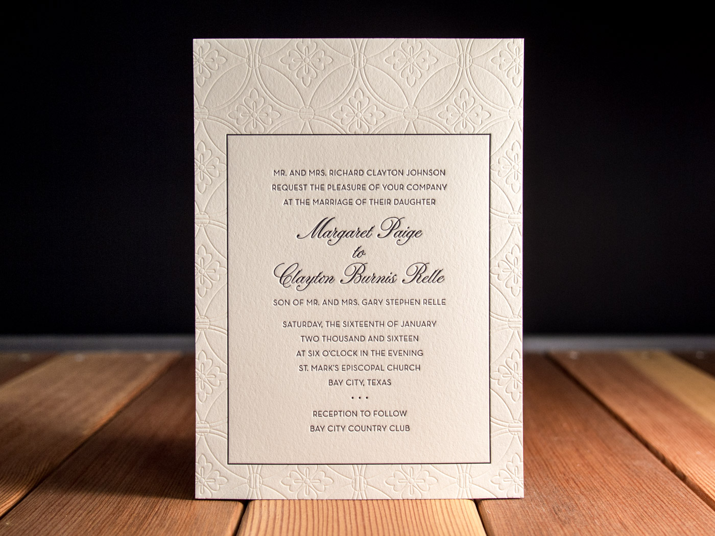 Paige invitation from Parklife Press