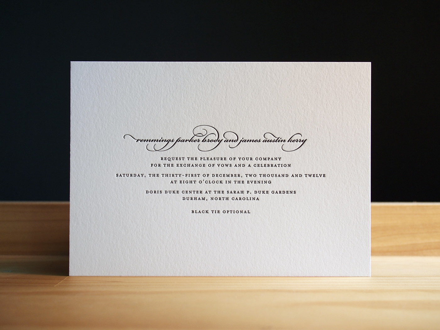 Parker invitation from Parklife Press