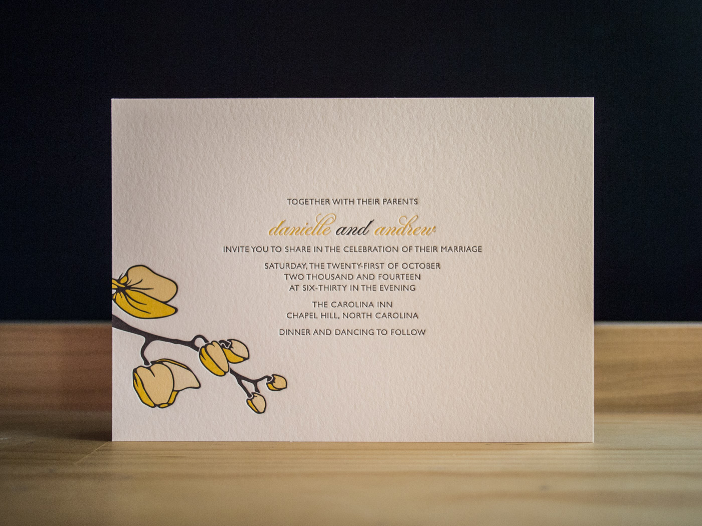 Petal invitation from Parklife Press