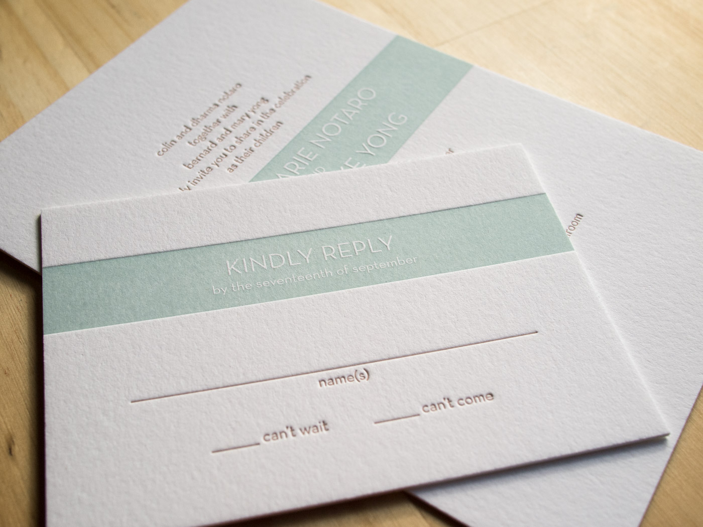 Quinn invitation from Parklife Press
