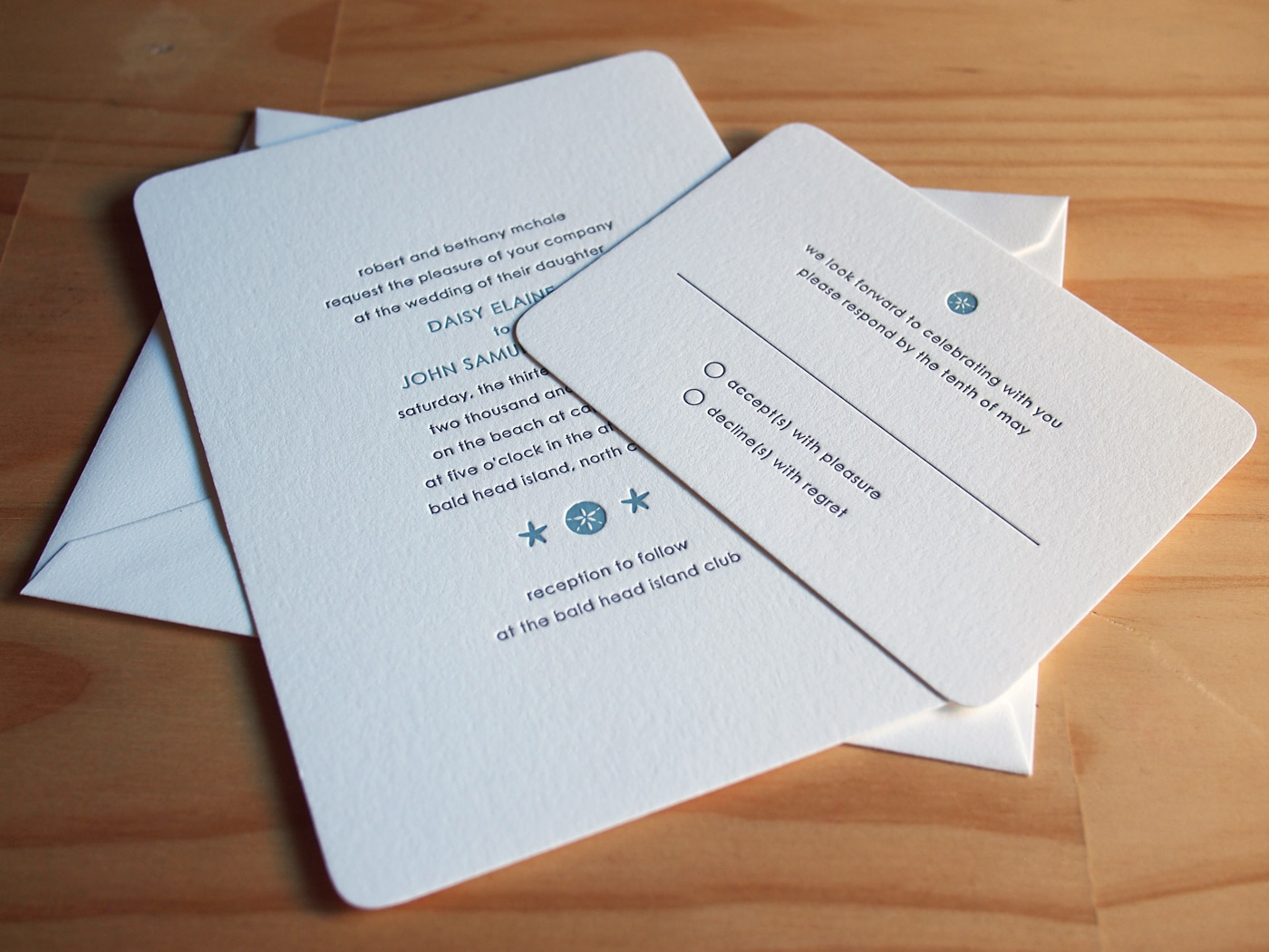 Sand Dollar invitation from Parklife Press