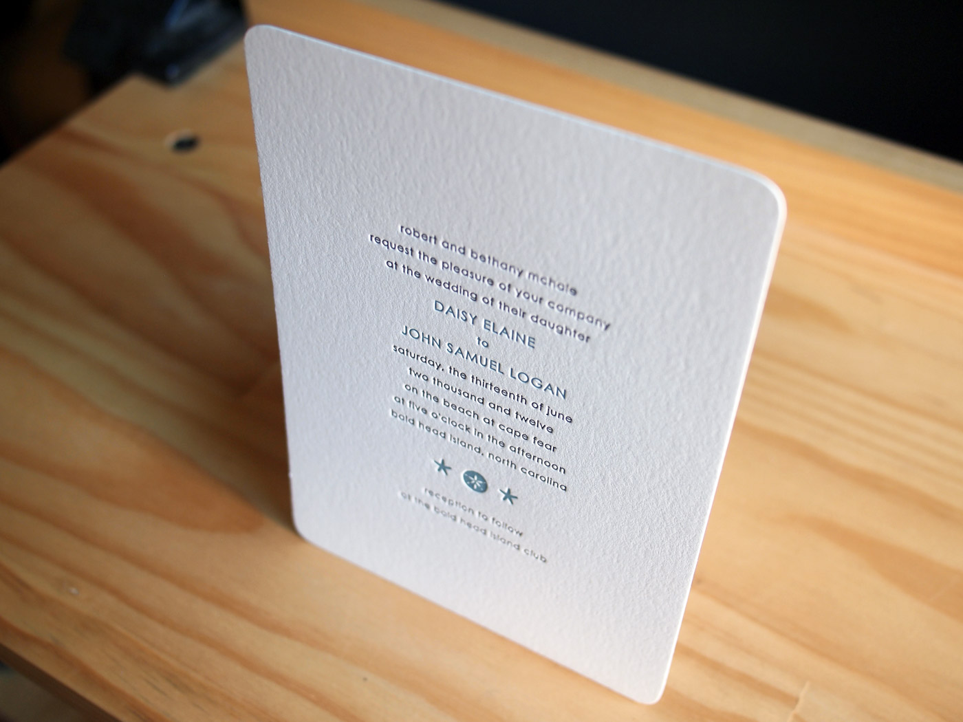 Sand Dollar invitation from Parklife Press