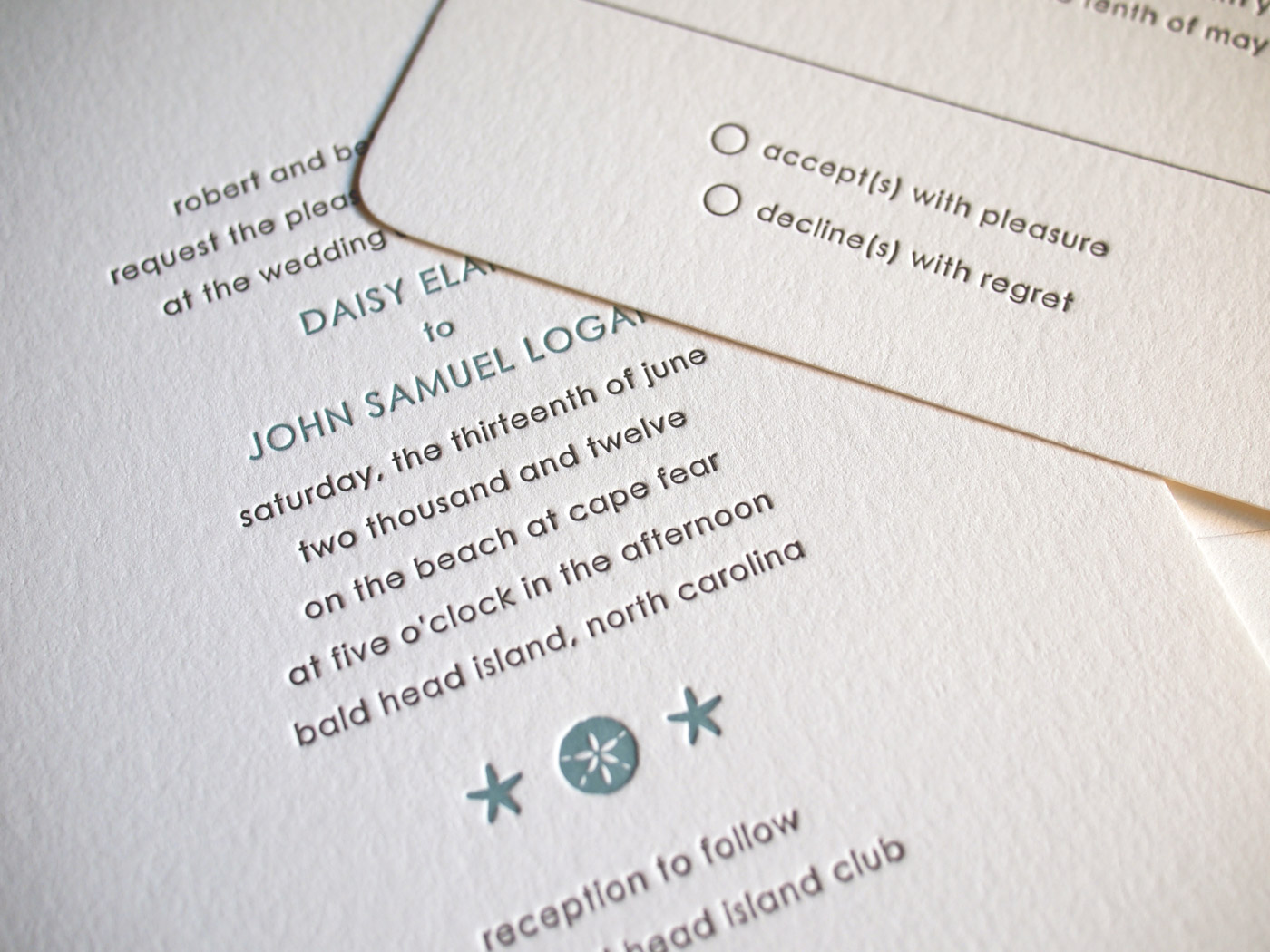Sand Dollar invitation from Parklife Press