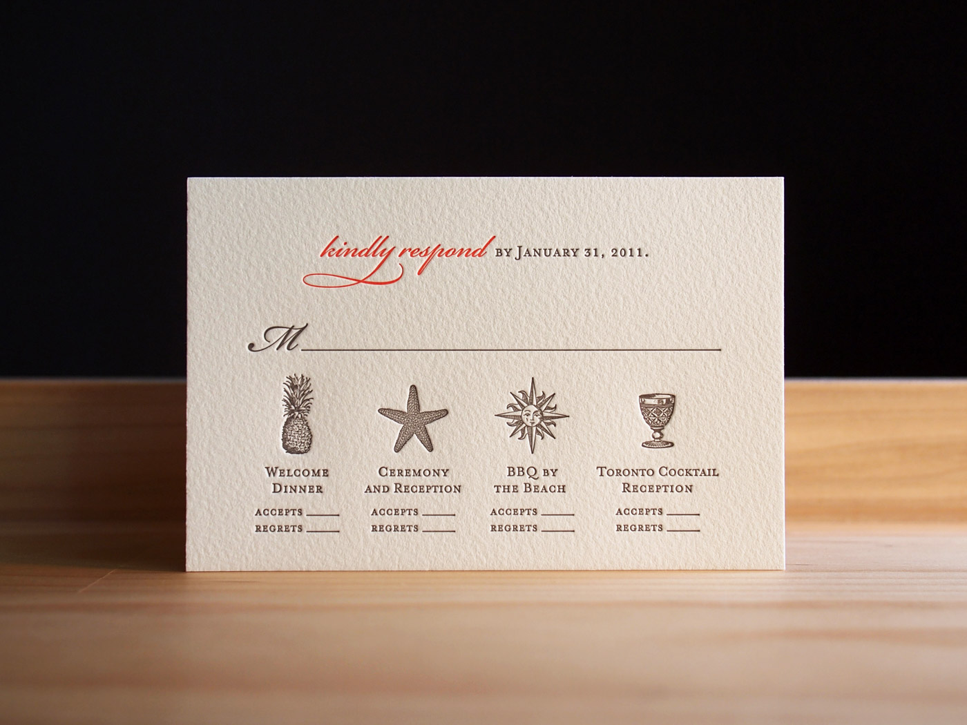 Starfish invitation from Parklife Press