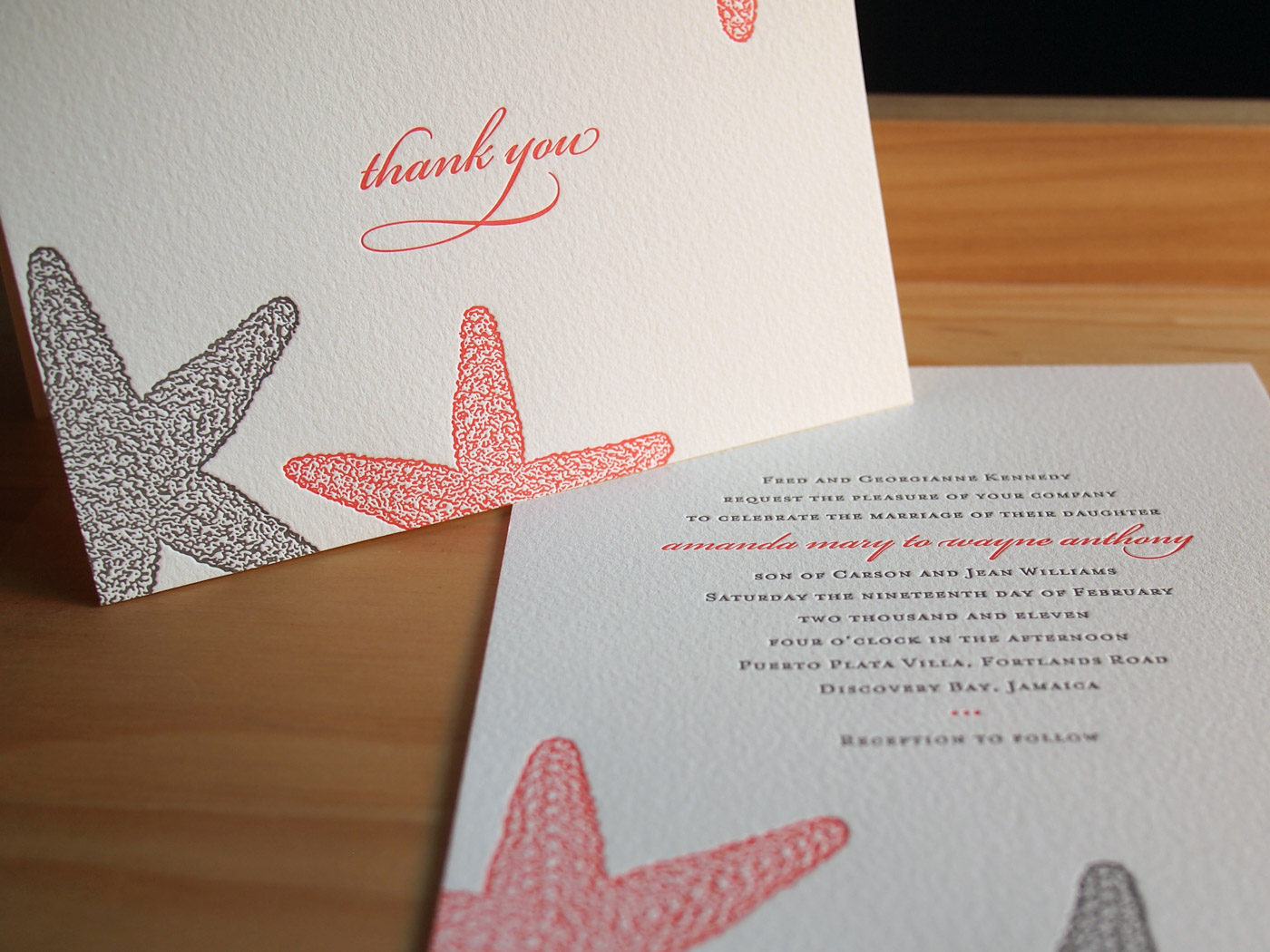 Starfish invitation from Parklife Press