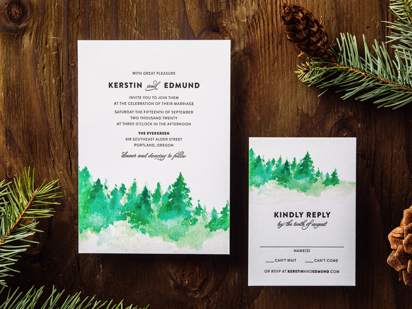 Timberline invitation from Parklife Press