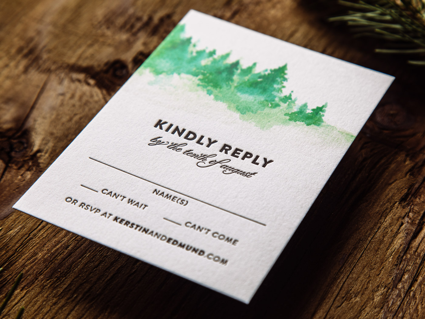 Timberline invitation from Parklife Press