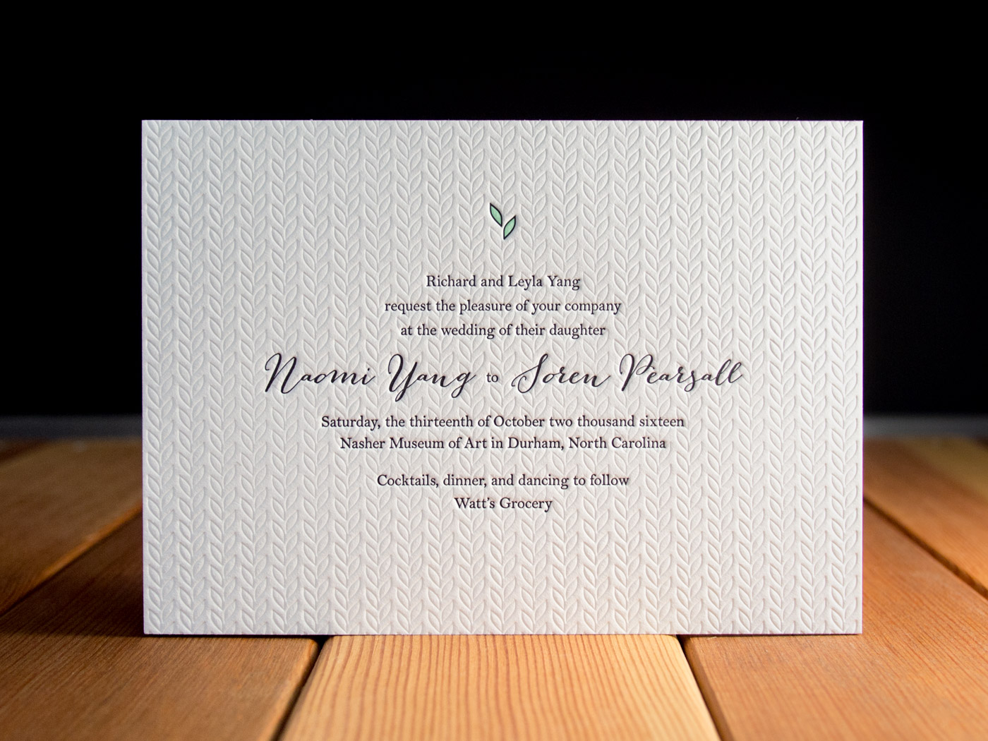 Trellis invitation from Parklife Press