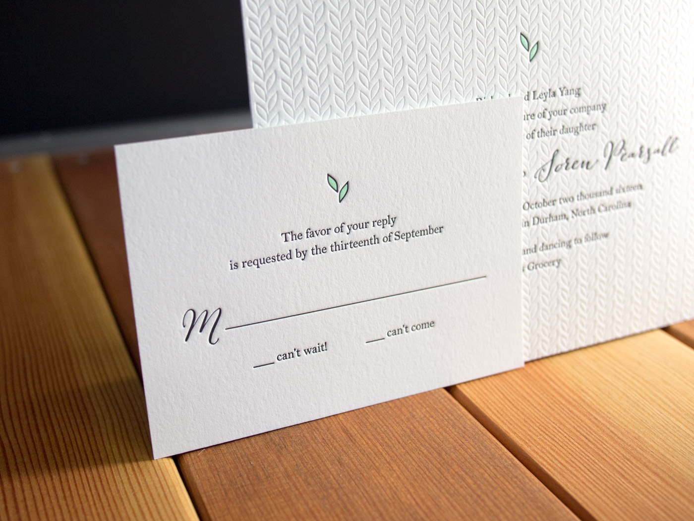 Trellis invitation from Parklife Press