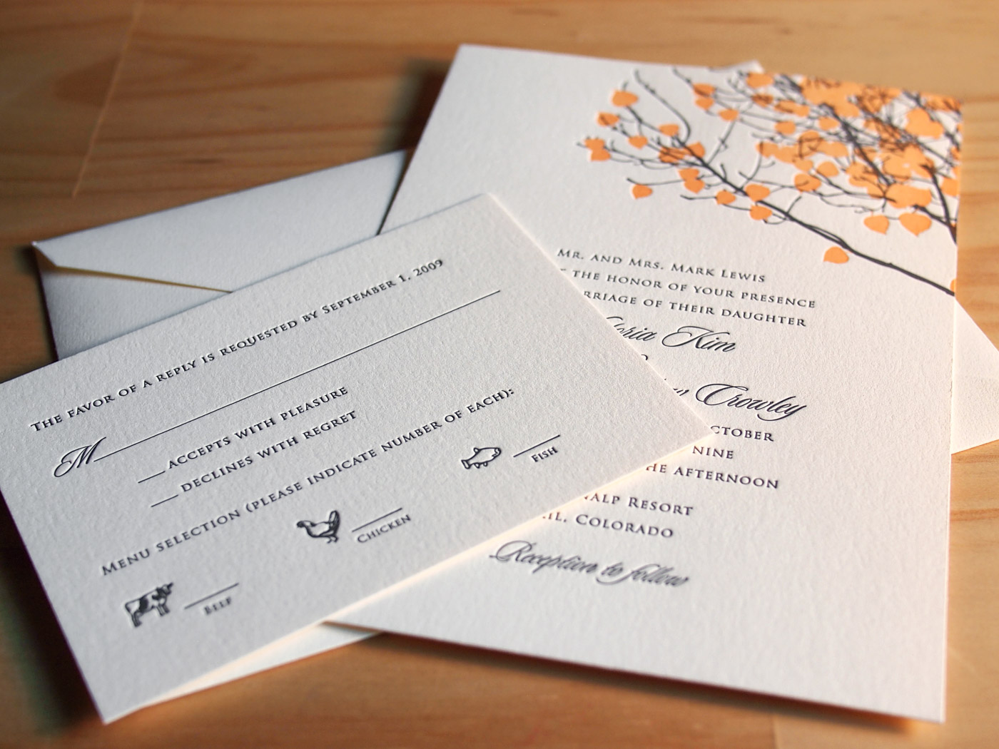 Vail invitation from Parklife Press