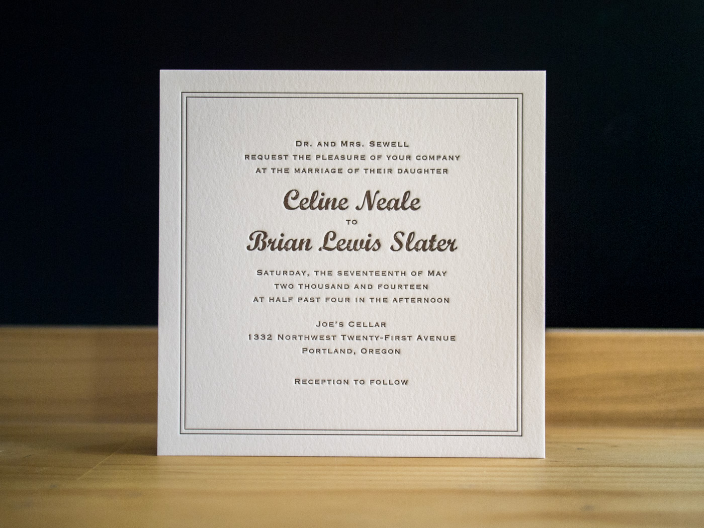 Whiskey invitation from Parklife Press