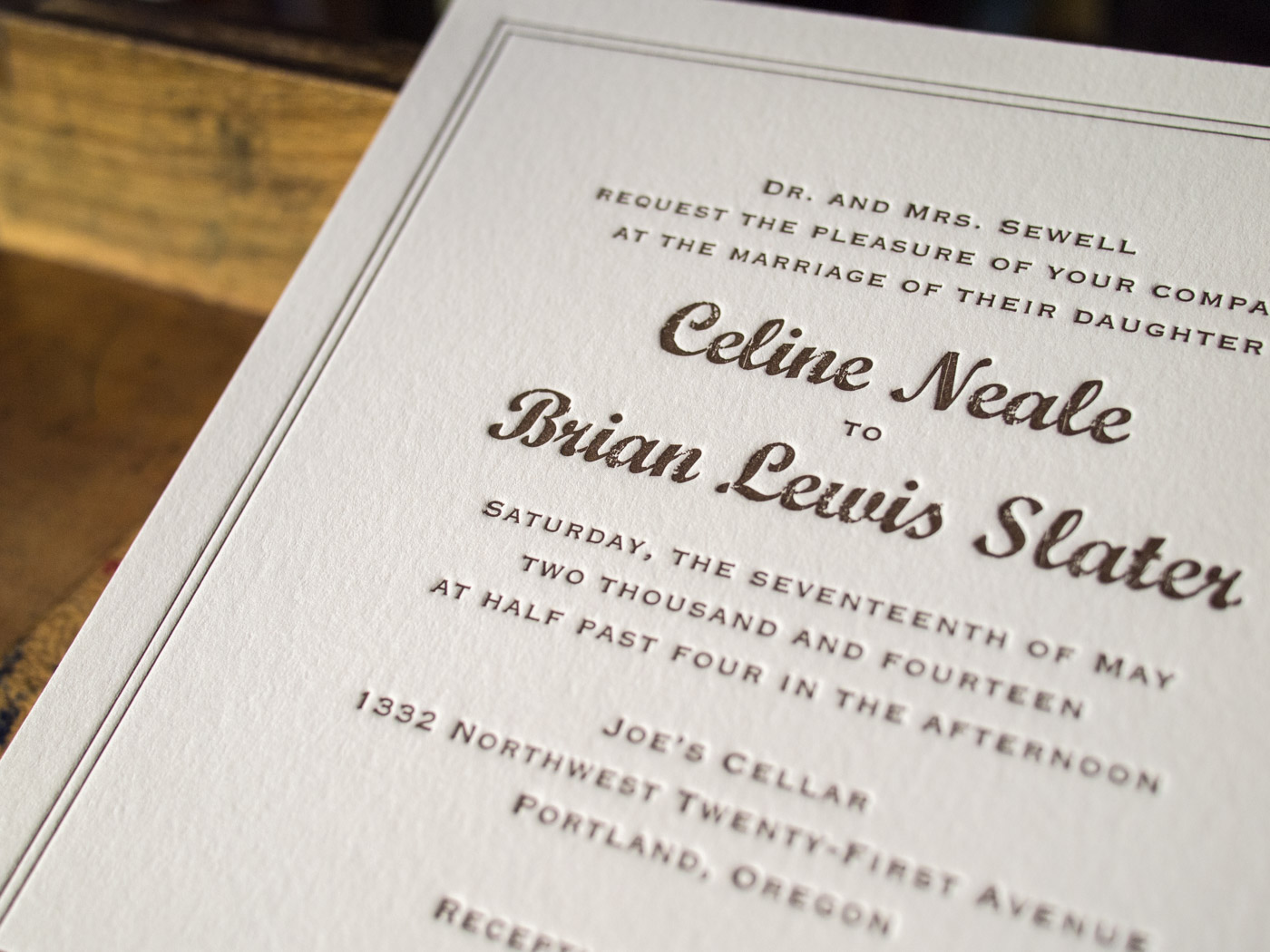 Whiskey invitation from Parklife Press